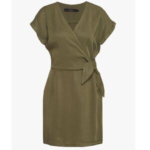 NWT Vero Moda Lisa Olive Green Mini Wrap Dress